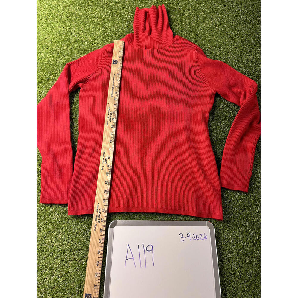 Time and Tru Women's Red Ribbed Turtleneck Sweater‎ XXL